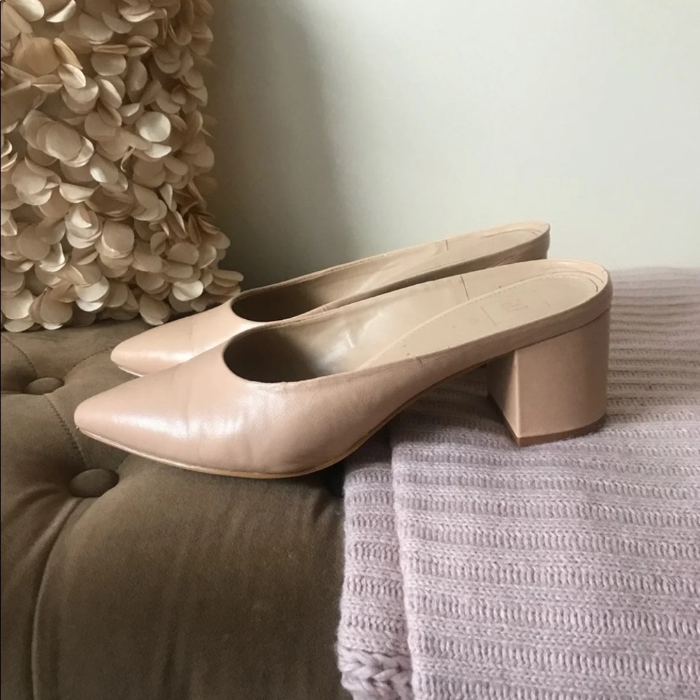 Pointy Toe Leather Mules